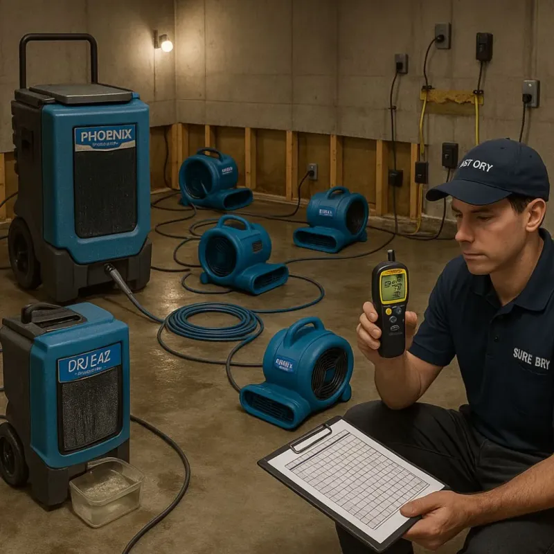 Structural Drying and Dehumidification process in Bondurant, IA